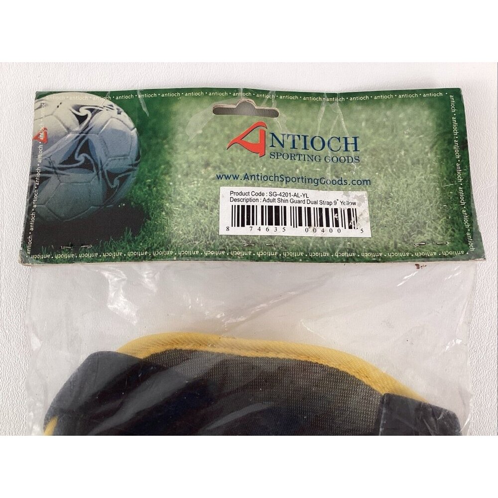 Soccer Shin Guards Adult Dual Strap 9"  Yellow  New Antioch - Picture 7 of 7